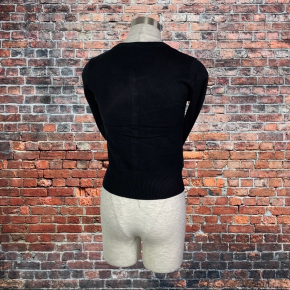 Jawbreaker Web Lace Cardigan with Chiffon Tie Black - Picture 4 of 5